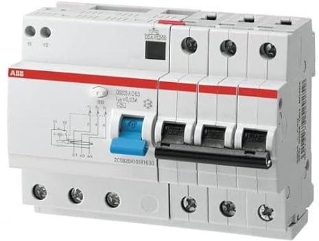 ABB RCBO DS200 - Interruttore FI/LS 40A, 3 poli, tipo B