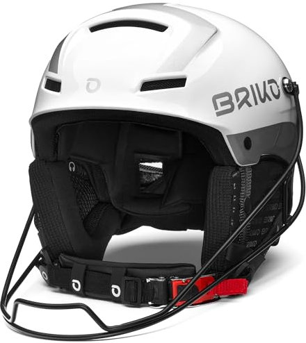 Briko, HELMET Unisex adulto, SHINY WHITE-SILVER, 64