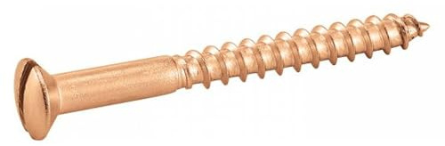 ACTON Vis à bois tête fraisée bombée fendue - Laiton 4x50 mm - Boîte de 100 - Vis, pointes, boulons