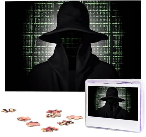 Black Hat Dark Side Hacker-Puzzles Personalisiertes Puzzle 1000 Teile Puzzle aus Fotos Bilderpuzzle für Erwachsene Familie