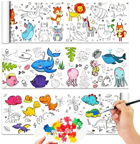 Coloring Paper Roll Für Kinder,Ausmaltischdecke Kinder Papier,Papier Tischdecke Zum Ausmalen,Maltischdecken Papier,Schneidbare Zeichenrolle Kinder,DIY Children's Drawing Roll Spielzeug