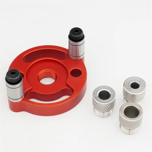 Kit de plantilla de pasador de madera de 3-10mm, localizador de guía de broca autocentrante con 8 casquillos de acero, herramienta perforadora de agujeros de aleación de aluminio for carpintería ( Col