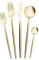 Karaca Jupiter Shiny 6 Personen Besteck Set Champagner Gold, 30 Teilig: Hochwertiges Edelstahl-Besteck, Modernes Design, Perfekt für den täglichen Gebrauch und besondere Anläss