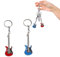 2Pcs Porte-clés Guitare, Porte-clés en métal, porte-clés rock, guitare électrique, instrument de musique, porte-clés, pendentif clé, musique pendentif pour décoration cadeau, bleu, écarlate