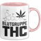 Kiffer Blutgruppe Thc Gras Tasse Geschenk Cannabis Kiffer Geschenkidee (Rosa)