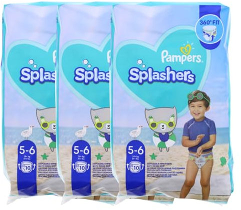 3x Pampers Splashers Windeln Größe 5-6 14+ kg Baby je 10 Stück Schwimmwindeln