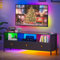 Gurexl RGB TV Stand with 24 Color Lights,55 to 70 Televisions with Wireless Charging Station, LED TV Console Table with Rhythmic Light Mode for Kids, Living Room(Black)
