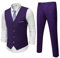 MrSure Completo da uomo in 2 pezzi, con gilet e pantaloni, stile casual, con cravatta, per ballo di fine anno, matrimonio, ritorno a casa, Viola scuro, S