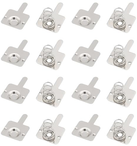 FOCMKEAS 20PCS AA/Single-L Stainless Steel Metal Battery Spring Positive and Negative Conversion Spring Contact Nickeling Plate
