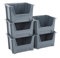 BiGDUG Essentials Large Stacking Pick Bins - 320H x 495W x 390D mm - 50L Capacity Plastic Storage Boxes (Grey, Pack of 5)