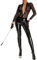 Generisch Frauen Latex Catsuit Atmungsaktiv Wetlook Sexy Bodysuit PVC Latex Catsuit Lack Leder Dessous Nachtwäsche Einteiler Overall Jumpsuit Playsuit Hosenanzug Cosplay Clubwear,A,M