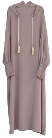YOOCHUENG Muslimische Robe Frauen,Frauenkleid Vollverkleidung Abaya,Gebetskleid mit Hidschab,Kaftankleid mit Kapuze,Islamische Kleidung Abaya Jilbab,Eid al-Fitr Robe,Taro Lila