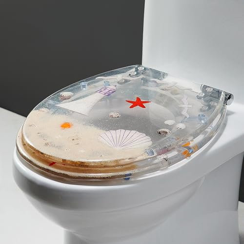 Unikicool Abattant WC Transparent en Résine - Siège de Toilette Standard Épaissi
