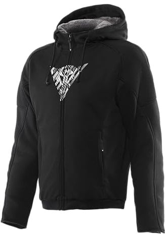 Dainese - Bovisa Safety Hoodie Full Zip, Kapuzensweatshirt Mit Reißverschluss, Innenfutter Aus Fleece, Mann, Schwarz/Weiß, 52