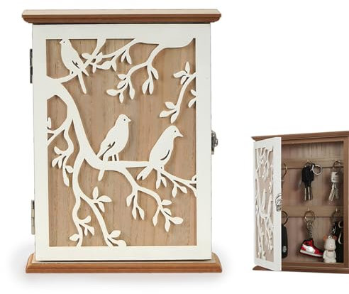 Schlüsselkasten Holz, Modern Schlüssel Kasten, Schlüsselkasten Weiß Schlüsselbox Schlüsselschrank Schlüsselablage Wandorganizer Für Die Wand Für Eingang, Flur