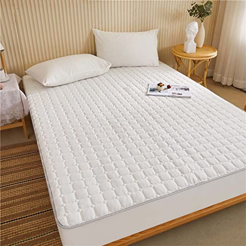 Tagesdecke Gewaschener Baumwollstoff Steppschicht Tragbar dauerhaft Spannbettlaken Matratzenschoner Topper Spannbetttücher Bettlaken (Farbe : C, Größe : 150x200cm/high 5-20cm)