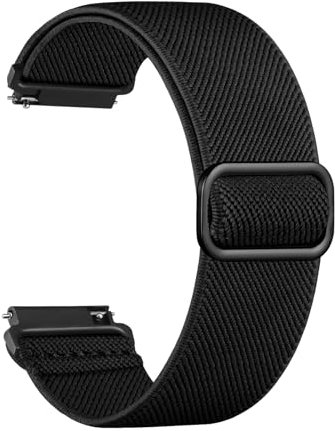 Maledan Uhrenarmband 18mm Kompatibel mit Garmin - Nylon Armband für Garmin Vivoactive 4S Armband Venu 3S Venu 2S - Sport Loop Band für Forerunner 265S Forerunner 255S Damen Herren, Schwarz