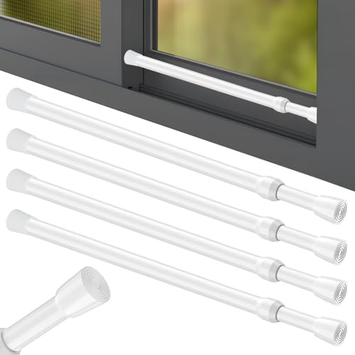 Barre de Sécurité pour Fenêtre Barre Télescopique 40-70 cm Diamètre 2,2 cm, Dispositif de Sécurité Réglable pour Fenêtre, Sécurité pour Fenêtre (4, Blanc)