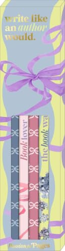 Bleistift-Set mit Sprüchen: Book-Merch - Passion for Pages: Schreibset mit motivierenden Sprüchen in Geschenkverpackung