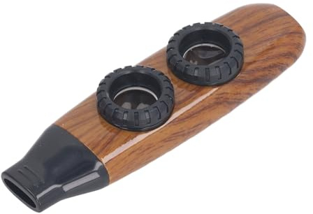 Hamwesh Ergonomische Kazoo-Flöte mit Doppelloch und Doppelmembran für Reine Klangqualität, Geeignet für Alle Altersgruppen, Tragbares Musikblasinstrument (Holzfarbe)