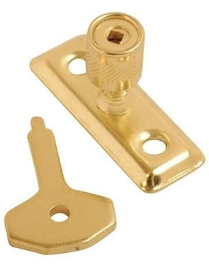 Vision4ever Brass Window Stay Lock Casement Pin with Key for Window Stays