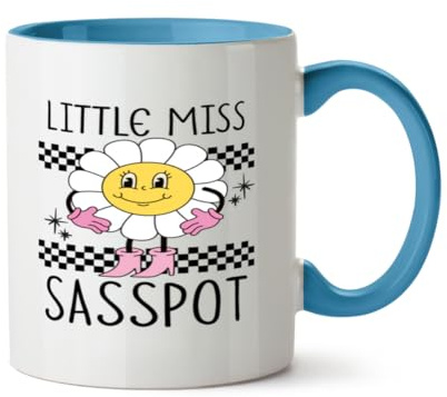 Hippowarehouse Girls Summer Graphic Little Miss Sasspot Cartoon Flower Print Printed Mug Various Colour Options Ceramic Cup Kitchenware 11oz