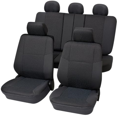 PETEX Auto Sitzbezüge Universal Komplett Set 15-teilig - Malta grau, Eco Class mit SAB 2 Vario Plus