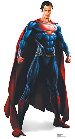 STAR CUTOUTS Superman Man of Steel Lifesize Cardboard Cut Out, Multi-Colour,ca. 187 cm