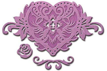 Spellbinders Floral Heart Accent D-Lites Dies, Brown