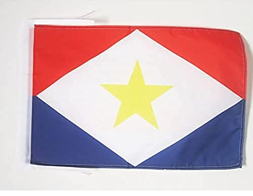 AZ FLAG Saba Flag 45x30 cm Saba Banner 100D Polyester Cords | Indoor and outdoor use 12x18 in decorative flag double stitched seams and reinforced edges with ties