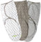 Ganzkörper PUCKSACK für Neugeborene und Babys aus 100% weicher Baumwolle von Ziggy Baby - 3er Pack - Einstellbares Wickeltuch/Einschlagdecke für Säuglinge von 3 bis 6 Kilo - grün und weiß
