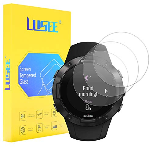 LUSEE 3 Pièces Verre Trempé pour Montre Connectée (Ronde, Diamètre 38mm) Universel Film Protection d'écran [9H Verre Dur] [HD Clair] [Anti Rayure] [Anti Empreinte] 2,5D Film de Protecteur écran