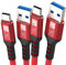 USB C Cable Set (2 Pack) USB 3.0 Type A 1m Power and Data Cord Nylon Braid for USB 3.1 laptops and Smartphones Nexus 5X, 6P, OnePlus 2, OP 3, HTC 10, MacBook Pro - Red/Red