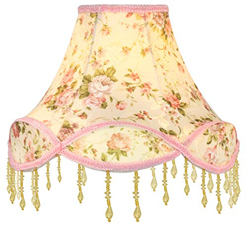 Eastlion 11.8 Retro Palace Anhänger Handgefertigte Anhänger E14/E27 Lampenschirm für Tischleuchten,Stehleuchten,Wandleuchten,12x30x23cm Rosa