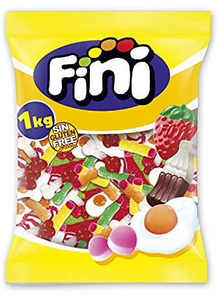 Fini Cinema Mix - Surtido De Golosinas, Caramelos De Goma, Dedos, Huevos, Huesos y Fresas de Chuche - 1 kg