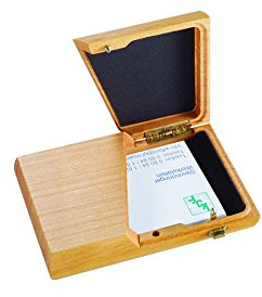 Schreibgefühl Visitenkartenetui aus Holz | Maße 10,5 x 7 x 2 cm | Visitenkartenbox aus Kirschholz, edel