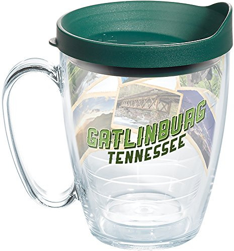 Tervis 1271643 Tennessee - Gatlinburg Collage Tumbler mit Wrap und Hunter Green Deckel, Tritan, transparent