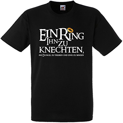 Herren T-Shirt EIN Ring ihn zu knechten für den Junggesellenabschied (Männer/Bräutigam)