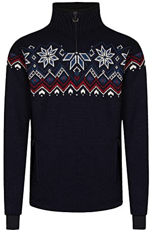 Dale of Norway Herren Fongen Wp Masc Pullover, Marineblau/Offwhite/Red Rose/Indigo, S