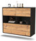 Dekati Sideboard Newport News hängend (92x77x35cm) Korpus anthrazit matt - Front Holz-Design Pinie - Push to Open