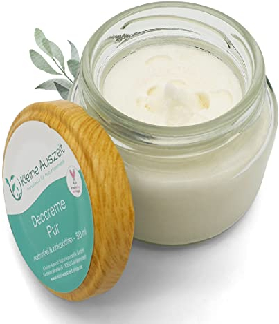 Kleine Auszeit Manufaktur, Natronfreie Deocreme Pur, hochwirksam ohne Aluminium, Natron oder Zinkoxid, plastikfrei, vegan, ohne Palmöl, 100 ml