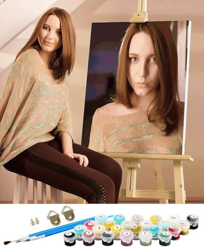 WOWDECOR Kit de peinture par numéros à partir d'une photo personnalisée, créez une peinture personnalisée par votre propre image (sans cadre)