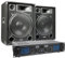 SKYTEC Pack Complet Max15 - Enceinte Passive Puissante 15 1000W avec Amplificateur 2X 500W, Câbles Haut-Parleurs Intégrés, Idéal pour Soirées et Karaokés