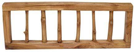 Brillibrum Design Wandgarderobe aus Teakholz 6 Äste als Kleiderhaken Recyclingholz Shabby Chic Haken Wandgarderobenleiste 6 Haken Teak Hängegarderobe (6 Haken)