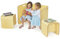 COSTWAY Kindertisch mit 2 Stühlen Birke, multifunktionale 3TLG. Kindersitzgrupppe Holz, Kindermöbel Kinder Lerntisch für Zuhause Schule Kindergarten