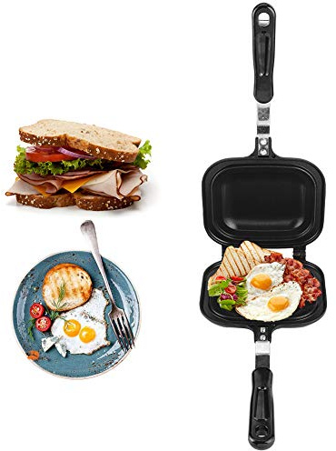 Sartén multifunción de doble cara para el hogar, tostadora para sándwich, máquina de desayuno, sartén antiadherente para hornear para cocinas caseras a gas