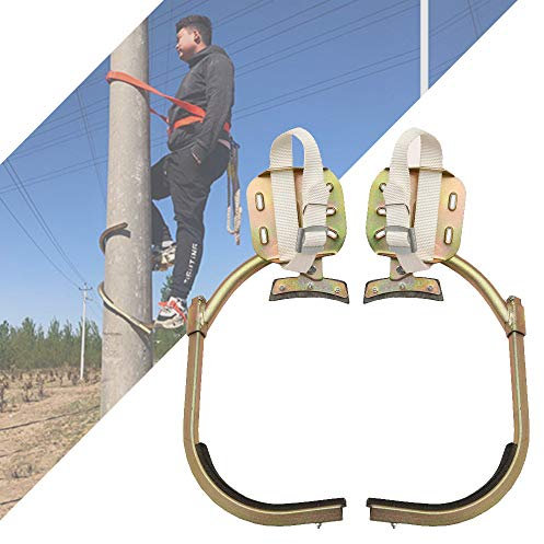Ramponi Tree Climbing, Acciaio Inossidabile Ramponi da Arrampicata, Regolabile Ramponi per Alberi Professionali per Lavoratore Elettrico, Palo Arrampicata,250model