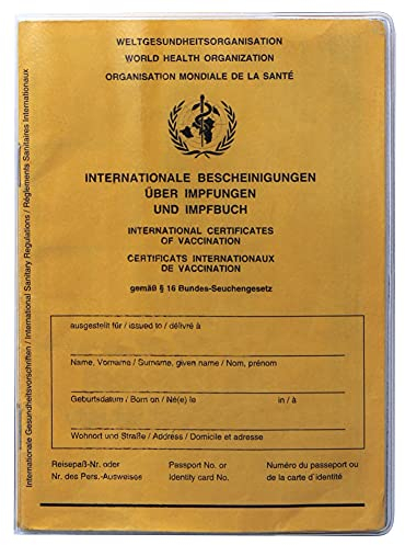 Impfpasshülle Hefthülle für den alten Internationalen Impfausweis im Format: 14,8 cm hoch x 10,5 cm breit - 2er Pack