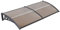 HUOLE Auvent de Porte d'entrée Toit Marquise en Polycarbonate Porte Résistante Toit Abri Protection Contre La Pluie et UV,Marquise Porte d'Entree Terrasse Toit Abri Protection (100 * 300cm-brun)