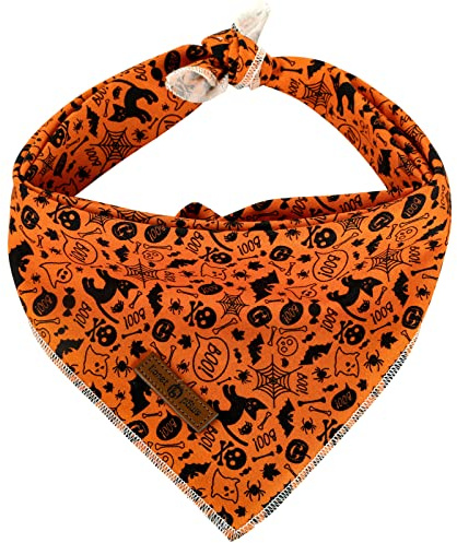 Lionet Paws Halloween Dog Bandana for Small Medium Large Dogs, Cat Dog Kerchief Dog Triangle Bibs Scarf for Girl or Boy